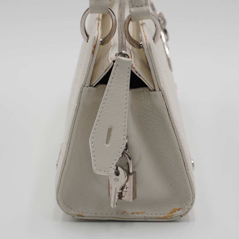 Dior White Cannage Quilted East-West Bag - Picture 4 of 7